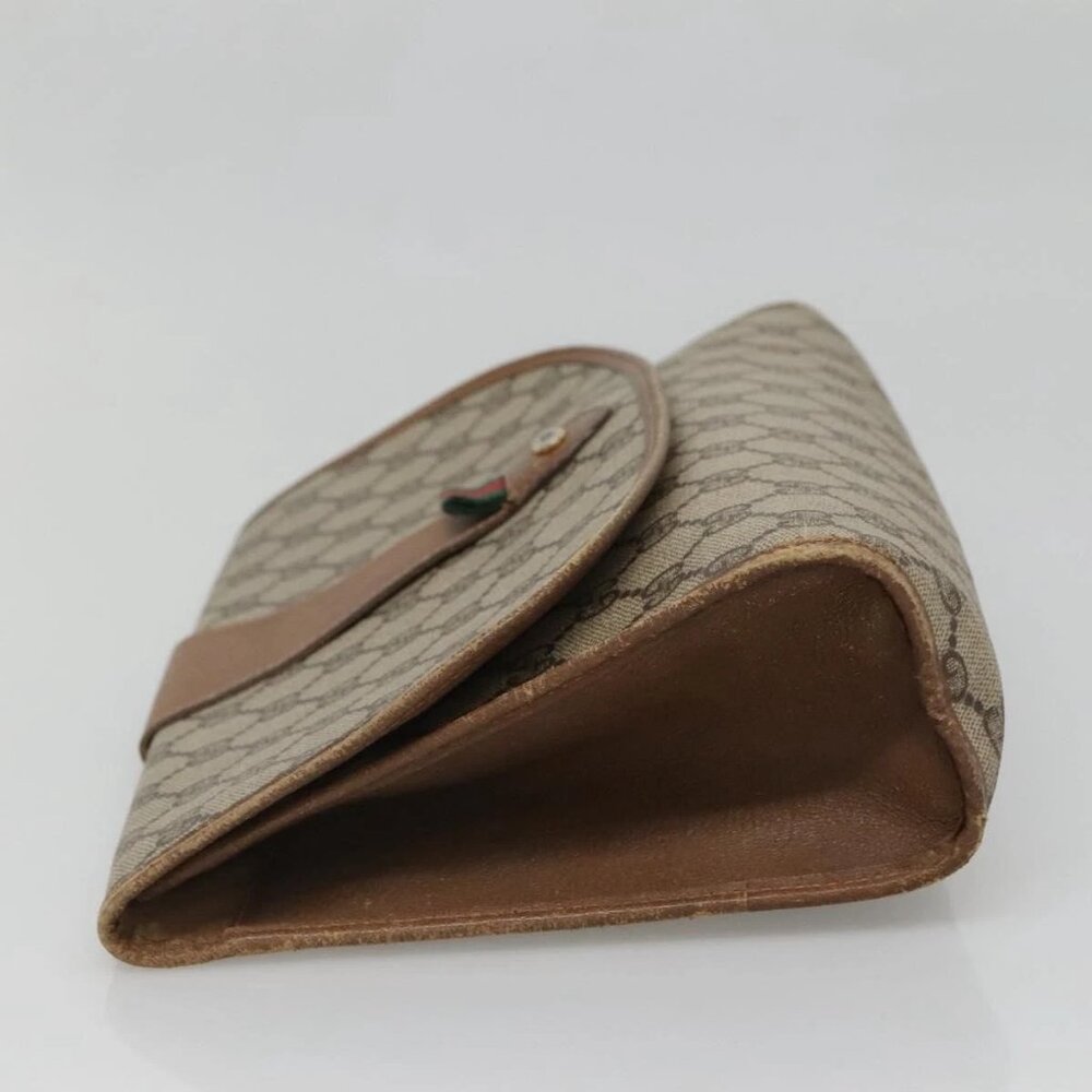 GUCCI GG Supreme Web Sherry Line Clutch Bag PVC Beige Gold 89 01 031 Auth 139970 - Picture 4 of 15